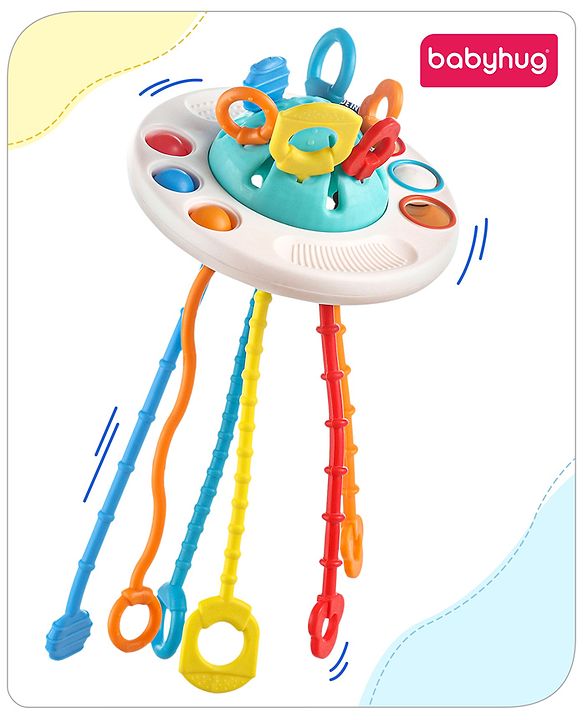 Babyhug Little Explorer's Ufo Montessori Toy | Sensory Toy For Babies To Spark Curiosity And Sensory Exploration | Developmental Play | Builds Eye-Hand Coordination | Multicolor | BIS Certified