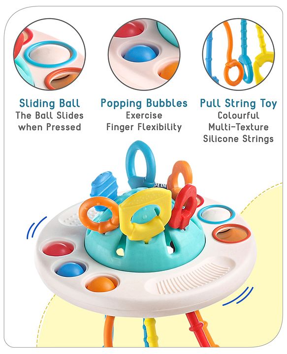 Babyhug Little Explorer's Ufo Montessori Toy | Sensory Toy For Babies To Spark Curiosity And Sensory Exploration | Developmental Play | Builds Eye-Hand Coordination | Multicolor | BIS Certified