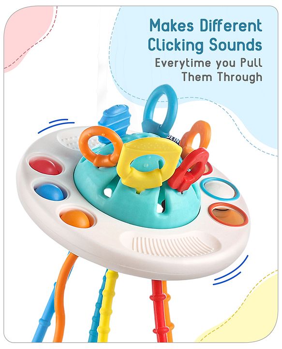 Babyhug Little Explorer's Ufo Montessori Toy | Sensory Toy For Babies To Spark Curiosity And Sensory Exploration | Developmental Play | Builds Eye-Hand Coordination | Multicolor | BIS Certified