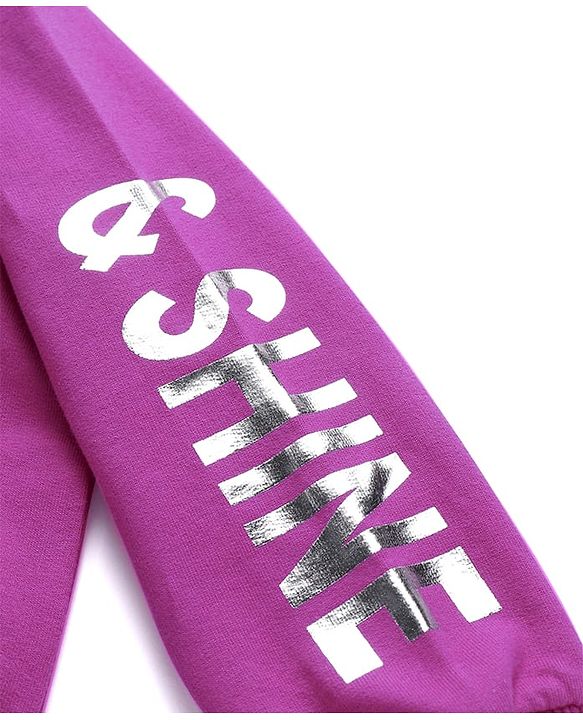 Babyhug 100% Cotton Knit Full Sleeves Sweatshirt with Star Graphics Sequined &  Foil Print - Pink