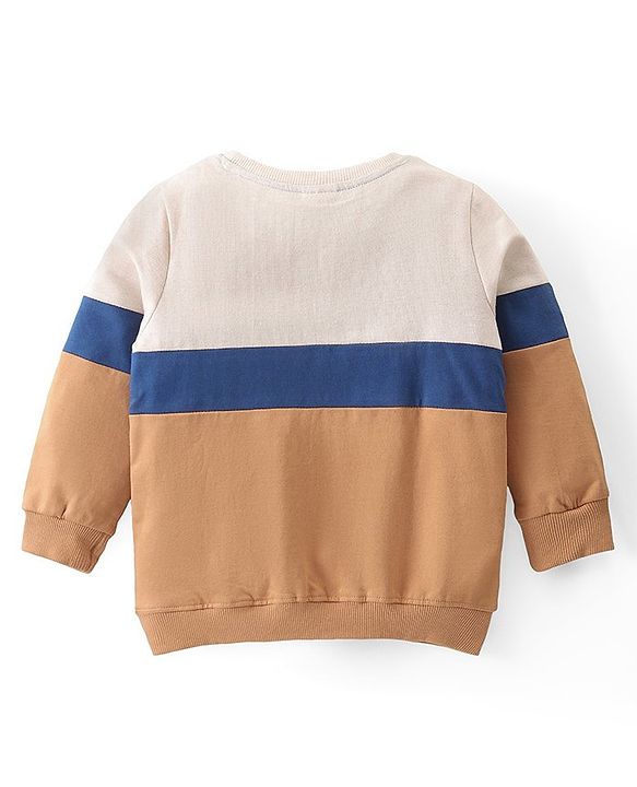 Babyhug Terry Knit Full Sleeves Cut & Sew T-Shirt & Pant Set with Bear & Text  Print - Brown