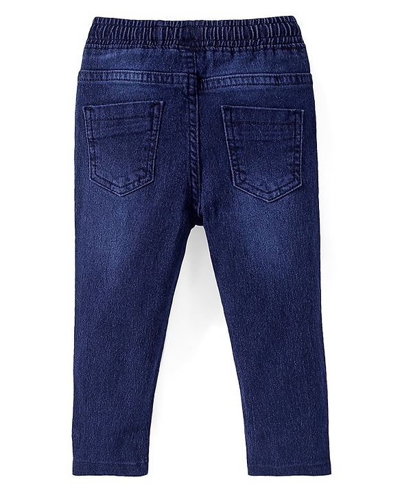Babyhug Denim Washed Full Length  Jeans with Stretch- Blue