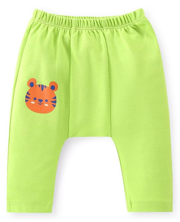 Babyhug  Cotton Knit Full Length Anti Microbial Diaper Leggings  with Animal Print Pack of 5 - Multicolour