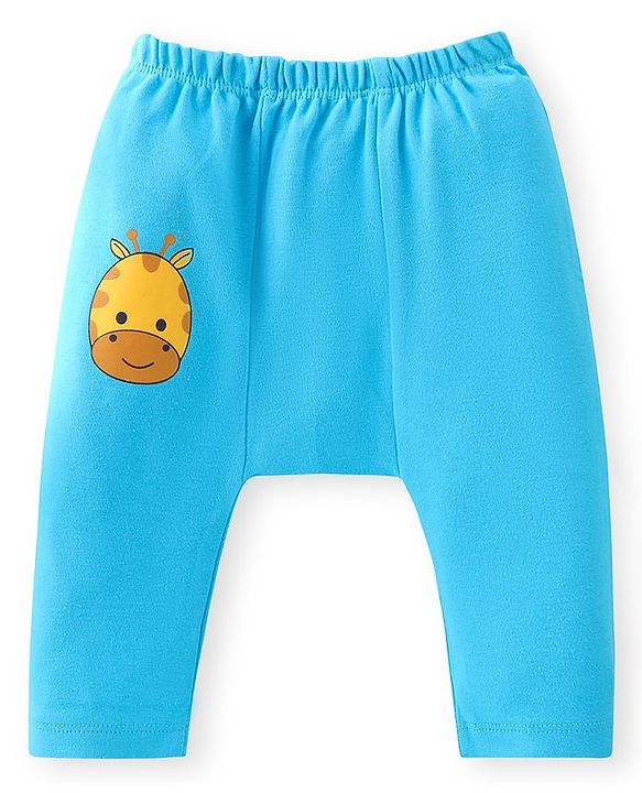 Babyhug  Cotton Knit Full Length Anti Microbial Diaper Leggings  with Animal Print Pack of 5 - Multicolour