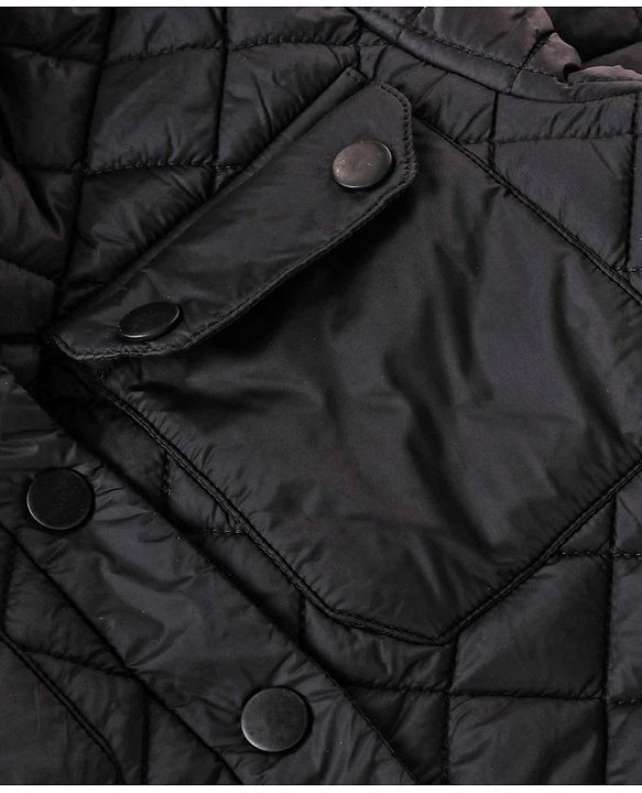 Babyhug Woven Full Sleeves Padded Hooded Solid Colour Jacket - Black