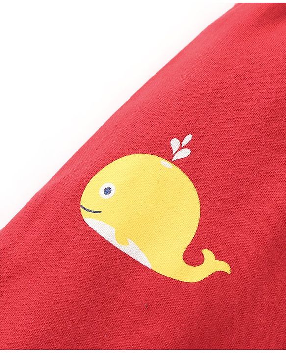 Babyhug Cotton Knit Anti-Microbial Ankle Length Diaper Leggings with Fish Print Pack of 5 - Multicolour