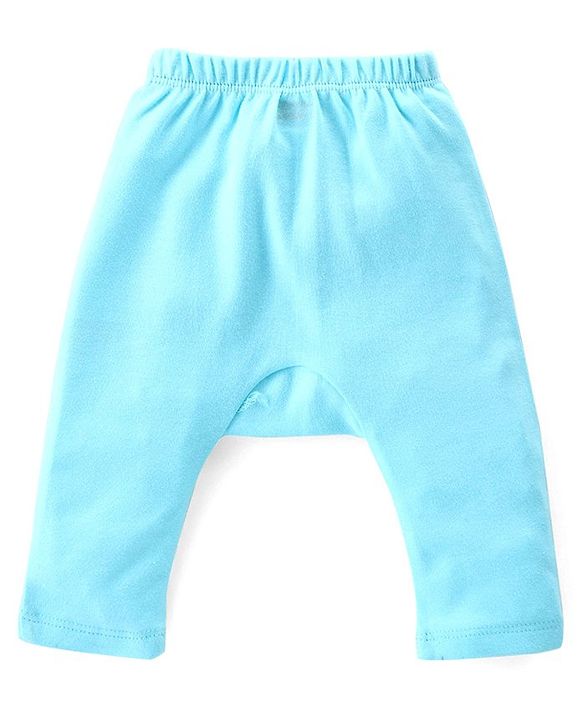 Babyhug Cotton Knit Anti-Microbial Ankle Length Diaper Pants with Animal Print Pack of 3 - Blue & Red