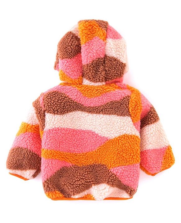 Babyhug Woven Full Sleeves Printed Sweatjacket with Hood - Multicolour
