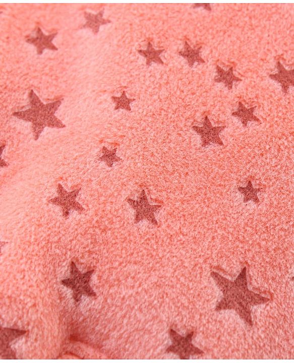 Babyhug Full Sleeves Hooded Sweatjacket With Stars Design - Orange