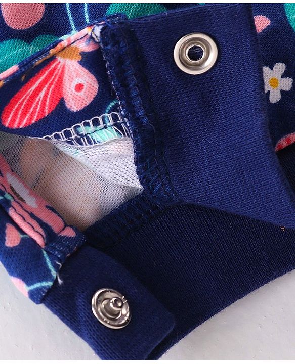 Babyhug 100% Interlock Cotton Knit Full Sleeves Romper With Booties & Headband With Bow Detailing - Multicolour