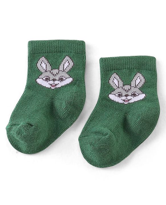 Cute Walk by Babyhug Knitted Anti-Bacterial Ankle Length Striped Socks Pack of 3 - Yellow & Green