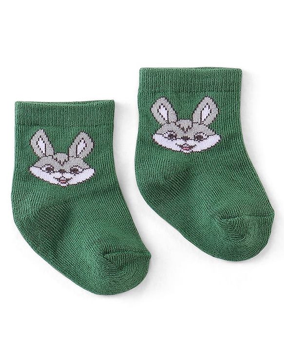 Cute Walk by Babyhug Knitted Anti-Bacterial Ankle Length Striped Socks Pack of 3 - Yellow & Green