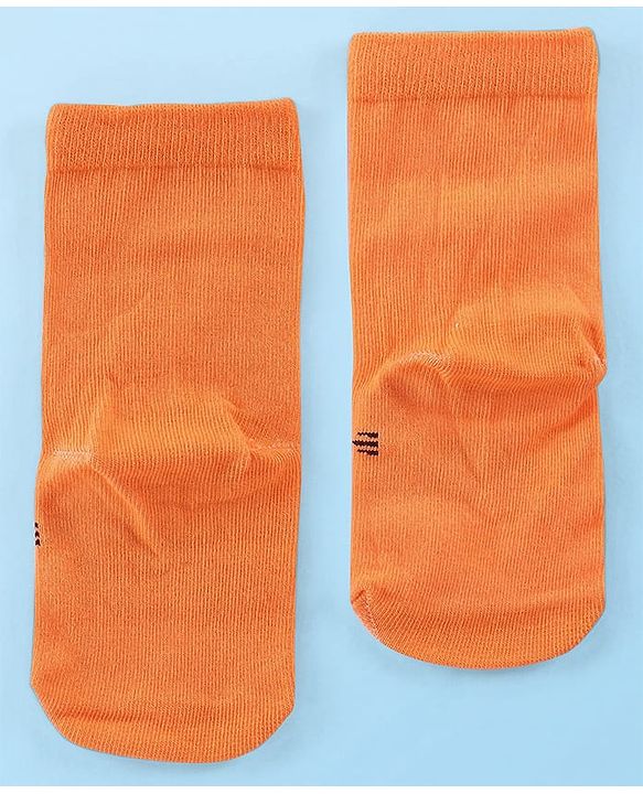 Cute Walk by Babyhug Knitted Anti-bacterial Ankle Length Animal Designed Socks Pack of 3 - White Blue & Orange