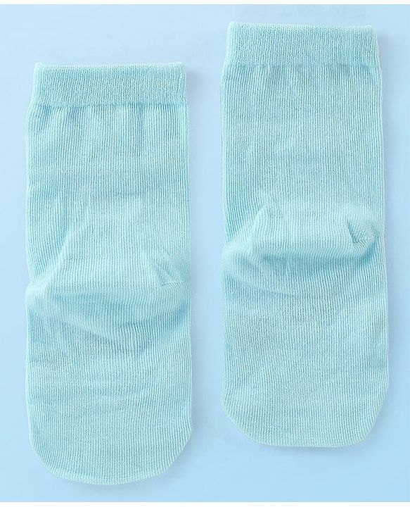 Cute Walk by Babyhug Knitted Anti-bacterial Ankle Length Animal Designed Socks Pack of 3 - White Blue & Orange