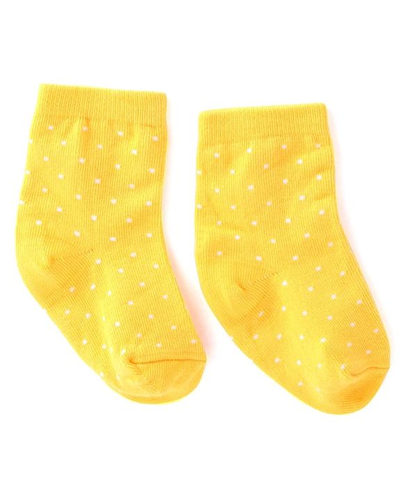 Cutewalk By Babyhug Anti Bacterial Ankle Length Floral & Polka Dots Design Socks Pack of 3 - Blue Yellow & Pink