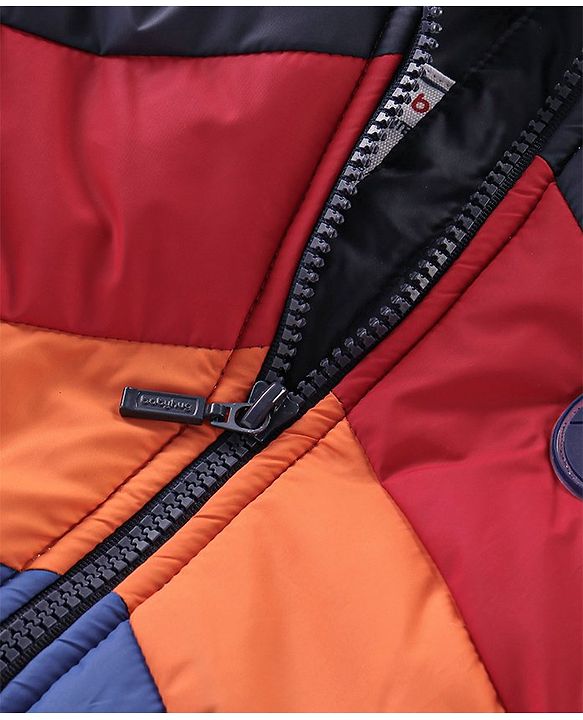 Babyhug Full Sleeves Padded Jacket with Pockets  & Detachable Hood - Multicolour