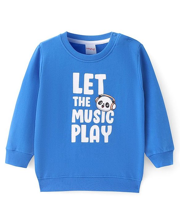Babyhug Cotton Knit Full Sleeves Sweatshirts With Panda Print Pack of 2 - Yellow & Blue