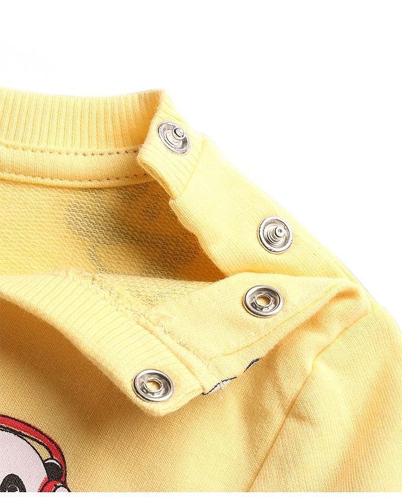 Babyhug Cotton Knit Full Sleeves Sweatshirts With Panda Print Pack of 2 - Yellow & Blue