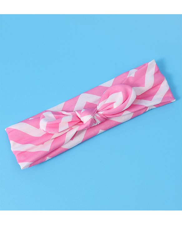 Babyhug Free Size Headbands With Bow Applique Pack of 3 - Pink & Blue