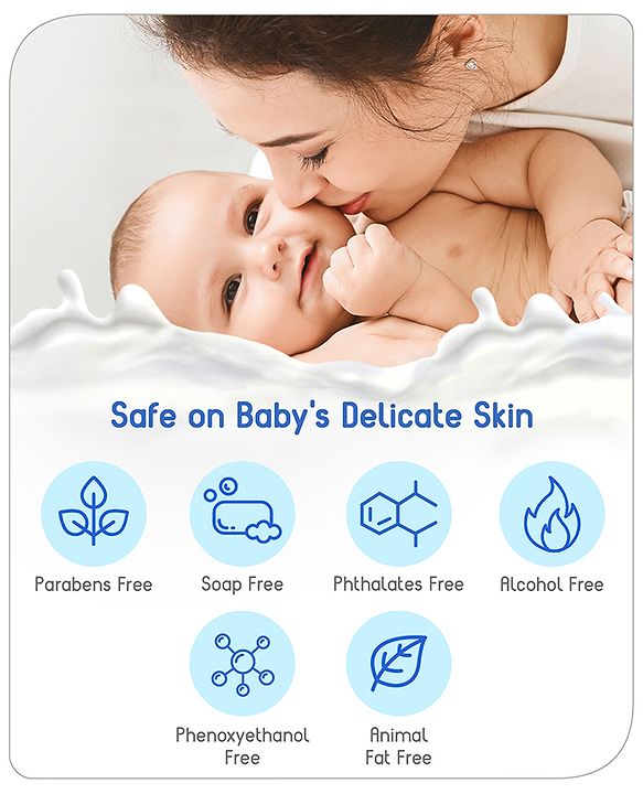 Babyhug pH 5.5 Ultra Nourishing Soap-Free Milky Bathing Bar - 75 g |Free Soap Tray |Does not Dry Skin|Prevents Rashes | Dermatologically & Pediatrician Tested|Extra Mild | Gentle Tear-free Cleansing