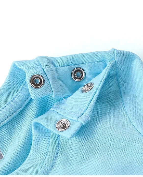 Babyhug Cotton Knit Full Sleeves T-Shirt with Animal & Text  Print - Blue