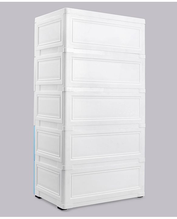 Babyhug 5 Layer High Density Plastic Storage Cabinet - Blue & White