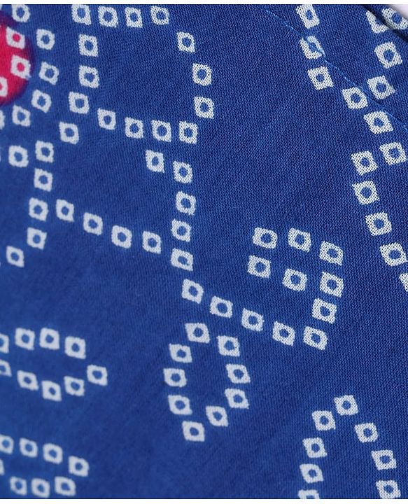 Pine Kids Cotton Woven Full Sleeves Bandhani Print Kurta Pyjama Set - Blue