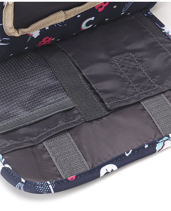 Babyhug Mini Travel Diaper Sling Bag Unicorn Theme- Blue