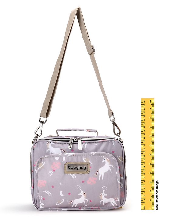 Babyhug Mini Travel Diaper Sling Bag Unicorn Theme- Blue