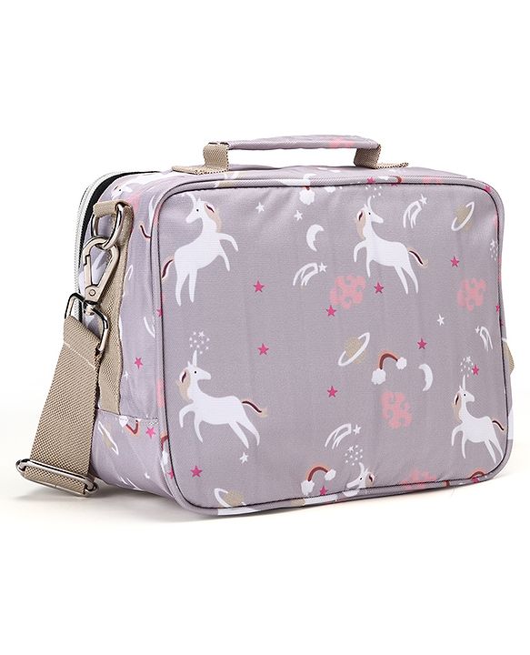 Babyhug Mini Travel Diaper Sling Bag Unicorn Theme- Blue