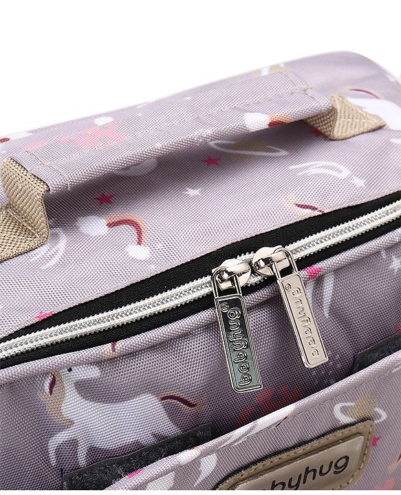 Babyhug Mini Travel Diaper Sling Bag Unicorn Theme- Blue