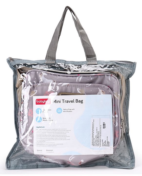 Babyhug Mini Travel Diaper Sling Bag Unicorn Theme- Blue