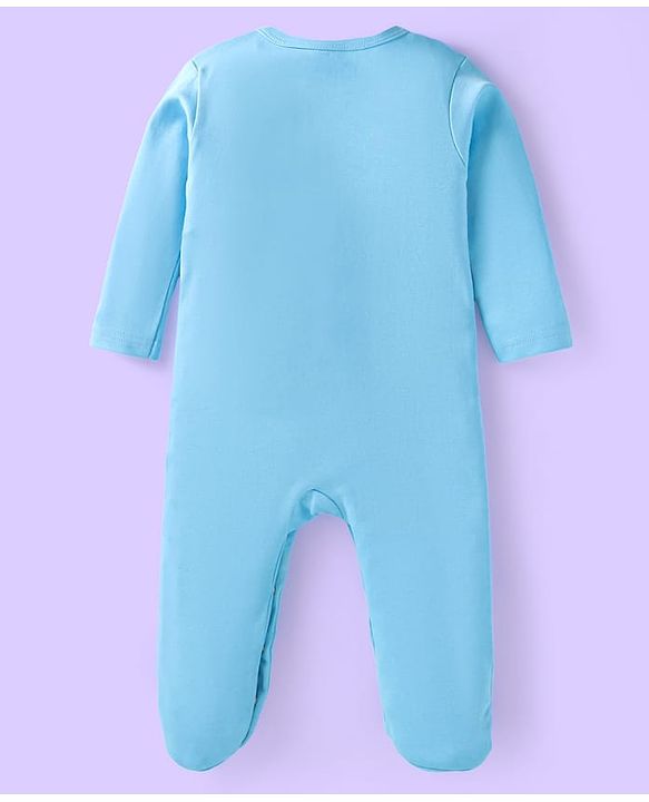 Babyhug Cotton Knit Full Sleeves Sleep Suits Striped & Bear Print Pack of 2 - Yellow & Blue