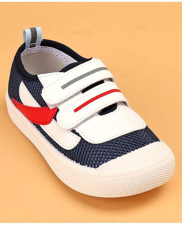 Cute Walk by Babyhug Double Velcro Closure Color Block Print Casual Shoes - Navy Blue