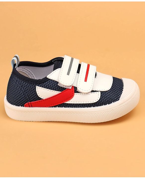 Cute Walk by Babyhug Double Velcro Closure Color Block Print Casual Shoes - Navy Blue