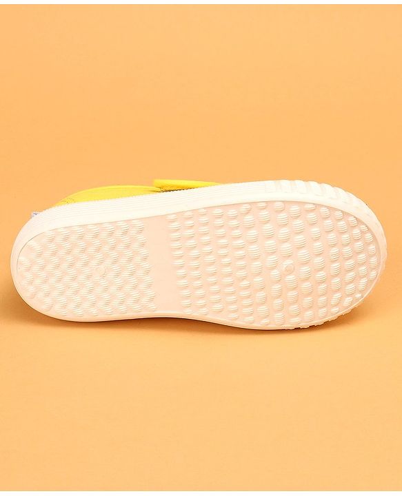 Cute Walk by Babyhug Casual Shoes with Velcro Closure & Dinosaur Patch - Yellow