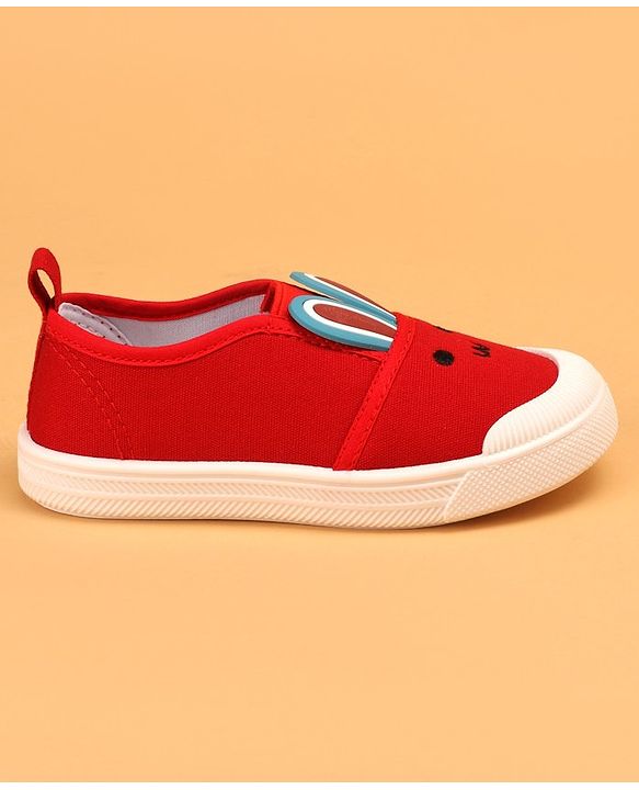 Cute Walk by Babyhug Casual Shoes with Bunny Face Applique - Red