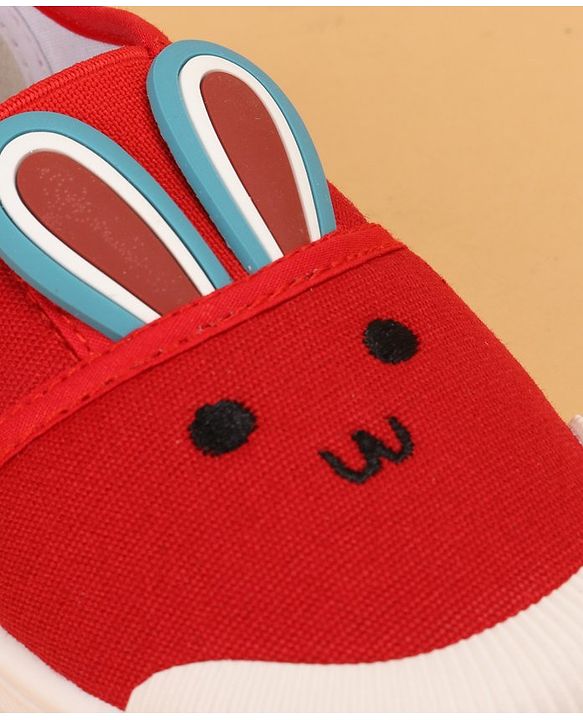 Cute Walk by Babyhug Casual Shoes with Bunny Face Applique - Red
