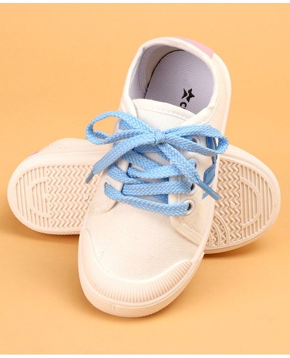 Cute Walk by Babyhug Lace Up Solid Colored Casual Shoes - White