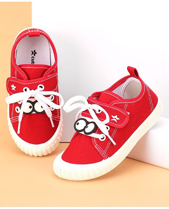 Cute Walk by Babyhug Velcro Casual Shoes- Red