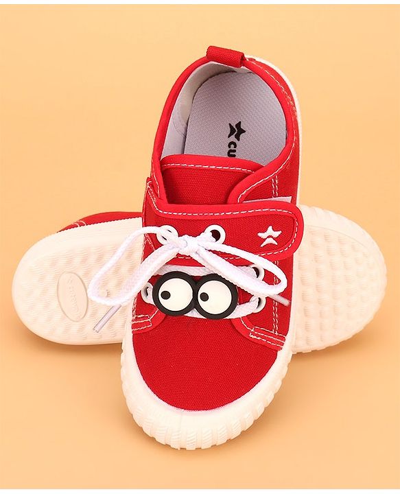 Cute Walk by Babyhug Velcro Casual Shoes- Red