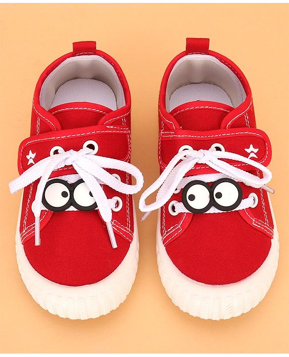 Cute Walk by Babyhug Velcro Casual Shoes- Red