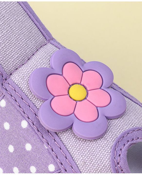 Cute Walk by Babyhug Velcro Closure Sandals with Floral Applique  - Purple