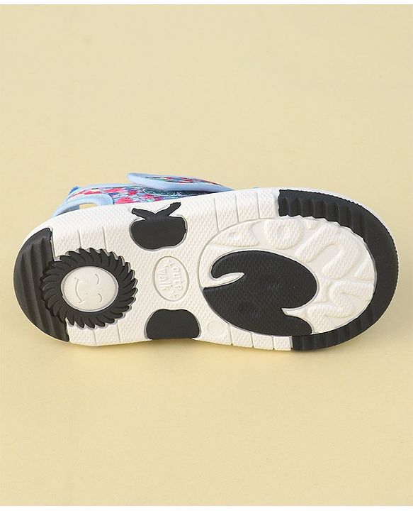 Cute Walk by Babyhug Velcro Closure Sandals with Butterfly Applique  - Blue