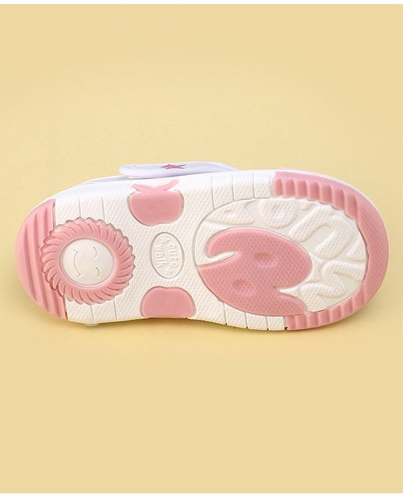 Cute Walk by Babyhug Sandals with Velcro Closure Bow Applique - White(May Very Bow Color)