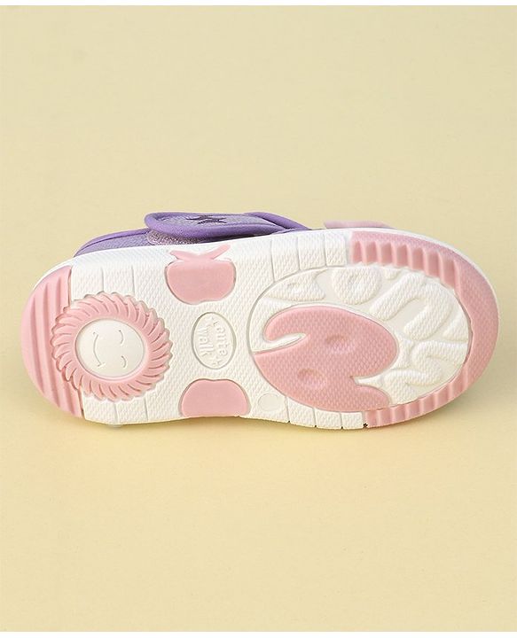 Cute Walk by Babyhug Sandals with Velcro Closure Bow Applique - Purple(May Very Bow Color)