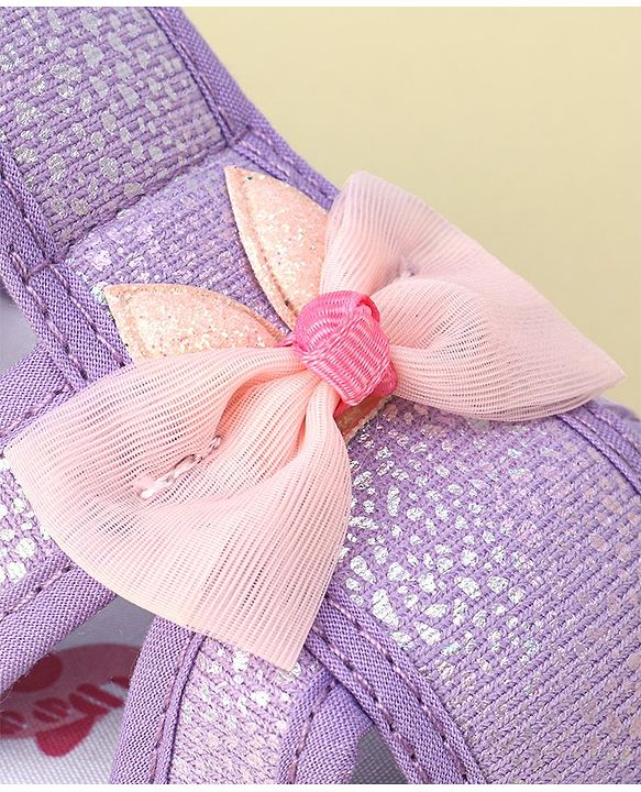 Cute Walk by Babyhug Sandals with Velcro Closure Bow Applique - Purple(May Very Bow Color)