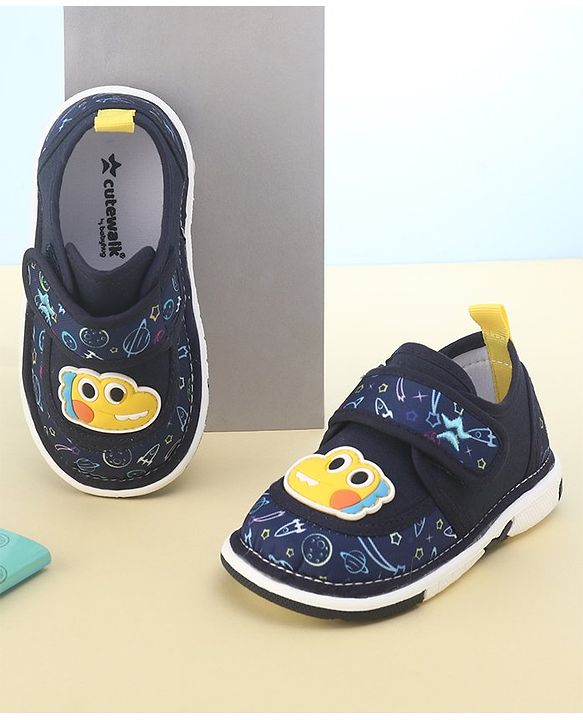 Cute Walk by Babyhug Sandals with Velcro Closure  Space Print - Navy Blue