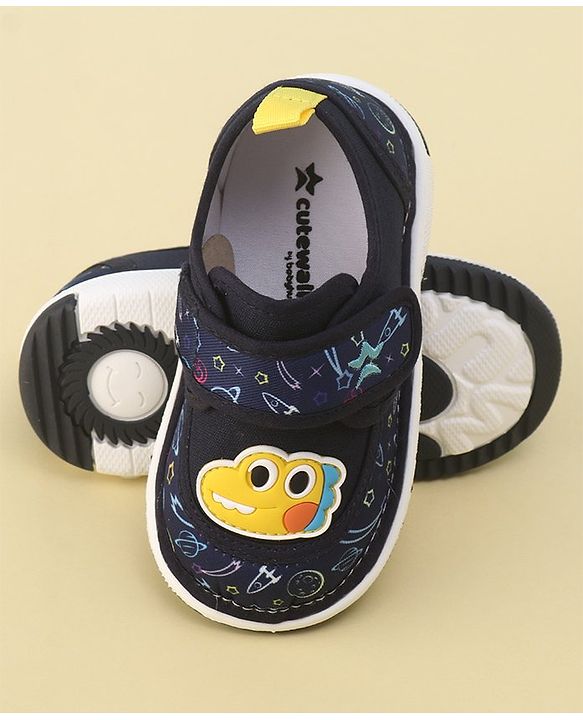 Cute Walk by Babyhug Sandals with Velcro Closure  Space Print - Navy Blue