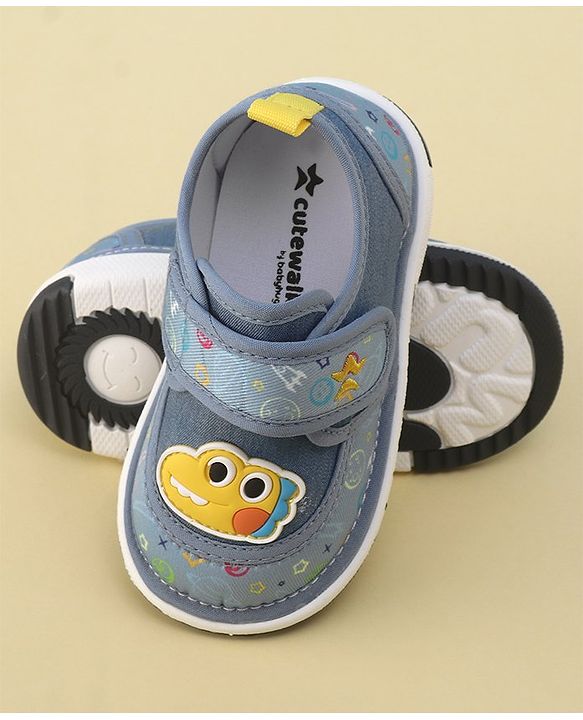Cute Walk by Babyhug Sandals with Velcro Closure  Space Print - Blue